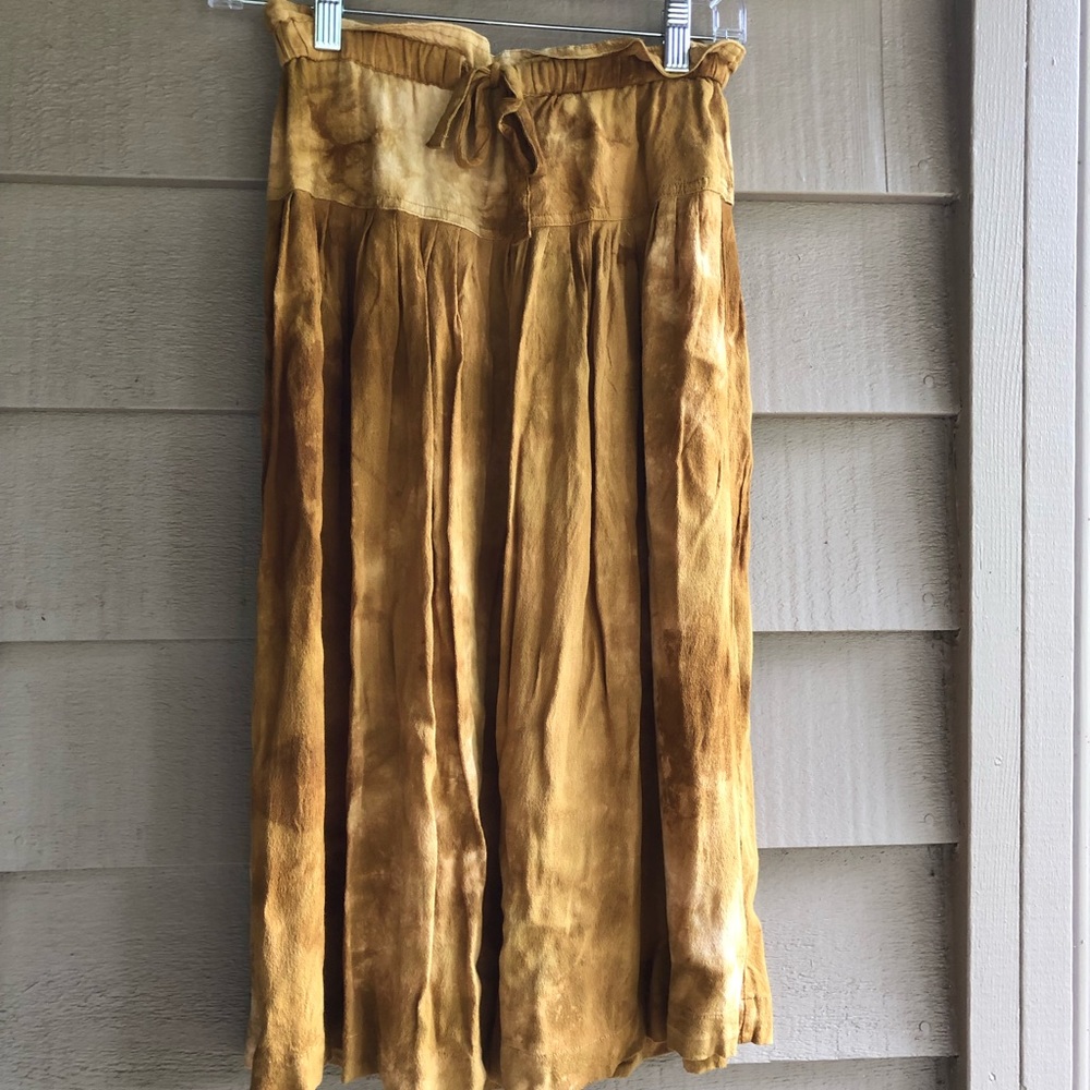 Madewell skirt mustard viscose elastic waist